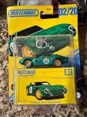 Matchbox Green Bizzarrini 5300 GT Corsa Revival Toy Car with Gold Wheels